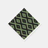 Olive-Green-und Black-Diamant-Muster Serviette (Ecke)