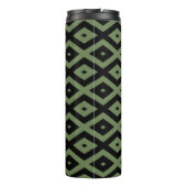 Olive-Green-und Black-Diamant-Muster Thermosbecher (Rückseite)