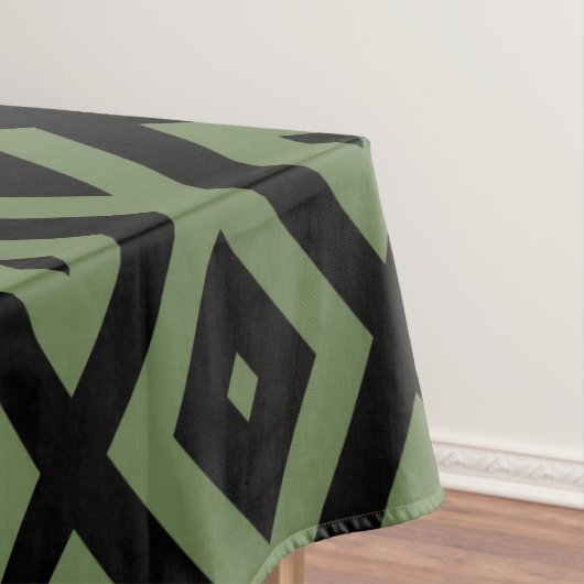 Olive-Green-und Black-Diamant-Muster Tischdecke (Beispiel)
