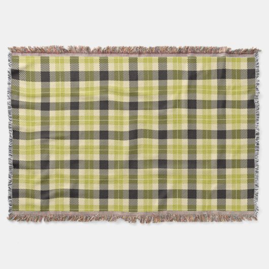 Olive Green und Black Tartan Kariert Decke (Vorderseite)