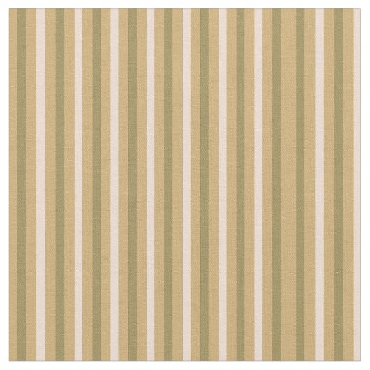 Olive Green und Cream Classic Stripe Stoff (Nahaufnahme)