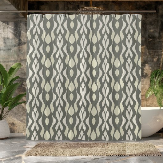 Olive Green und Ivory Modern Print Showvorhang Duschvorhang