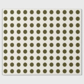 Olive Green und Old Lace Polka Dot Muster Geschenkpapier (Flach)
