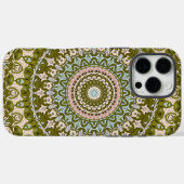 Olive Green und Pastel Mandala Muster Case-Mate iPhone Hülle (Rückseite (Horizontal))
