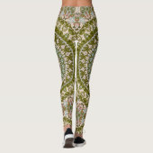 Olive Green und Pastel Mandala Muster Leggings (Rückseite)