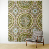 Olive Green und Pastel Mandala Muster Wandteppich (Beispiel)