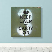 Olive Green und Three, Behalten Calm Leinwanddruck (Insitu (Holzboden))