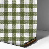 Olive Green und White Buffalo Kariertes Muster Stoff
