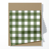 Olive Green und White Buffalo Kariertes Muster Stoff