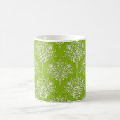 Olive Green und White Damask Kaffeetasse (Mittel)