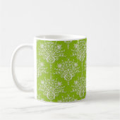 Olive Green und White Damask Kaffeetasse (Links)