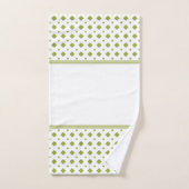 Olive Green und White Diamond Muster Badhandtuch Set (Handtuch)