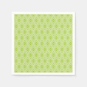 Olive Green und White Diamond Napkins Serviette