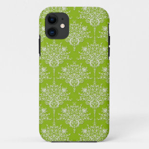 Olive Green und White Floral Damask Case-Mate iPhone Hülle