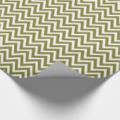 Olive Green und White Zickzack Geschenkpapier (Ecke)
