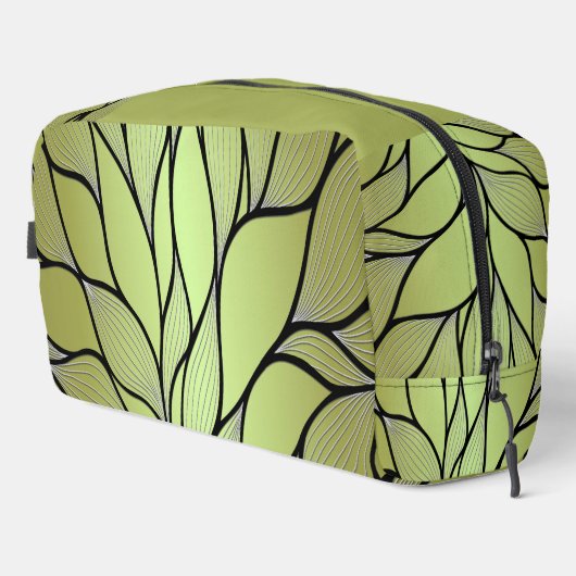 Olive Green Verlass Pattern Waschbeutel (Rechte Ecke)