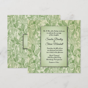 Olive Green Vintag Theme Wedding Einladung