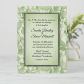 Olive Green Vintag Theme Wedding Einladung (Stehend Vorderseite)