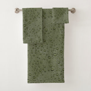 Olive-Green-Water-Tröpfchen Badhandtuch Set