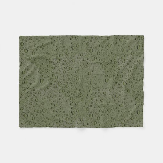 Olive-Green-Water-Tröpfchen Fleecedecke (Vorderseite (Horizontal))