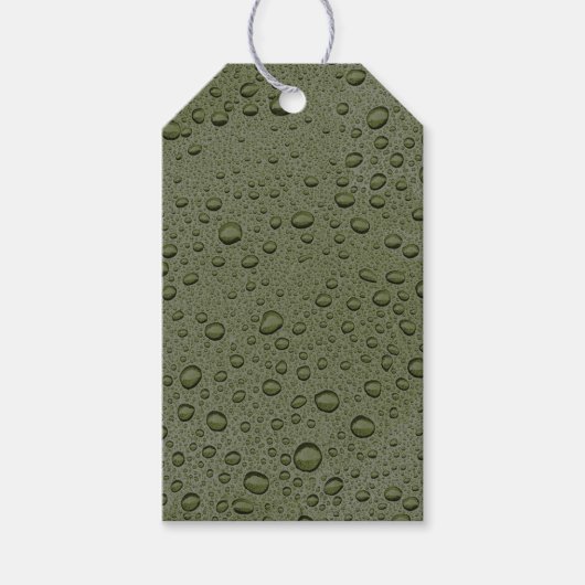 Olive-Green-Water-Tröpfchen Geschenkanhänger (Vorderseite)