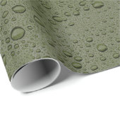 Olive-Green-Water-Tröpfchen Geschenkpapier (Rolleneckpunkt)
