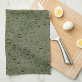 Olive-Green-Water-Tröpfchen Geschirrtuch (Viertel Falte)