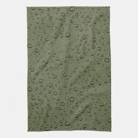 Olive-Green-Water-Tröpfchen Geschirrtuch (Vertikal)