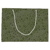 Olive-Green-Water-Tröpfchen Große Geschenktüte (Rückseite)