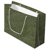 Olive-Green-Water-Tröpfchen Große Geschenktüte (Vorderseite Schrägansicht)