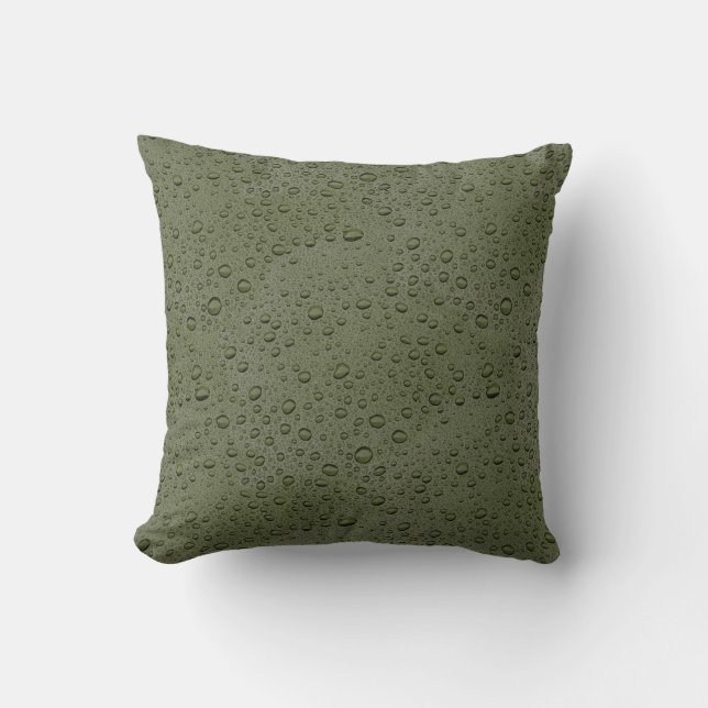 Olive-Green-Water-Tröpfchen Kissen (Vorderseite)