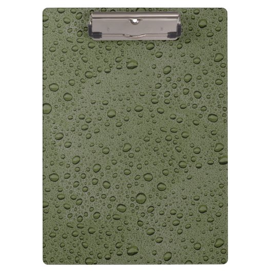Olive-Green-Water-Tröpfchen Klemmbrett (Vorderseite)