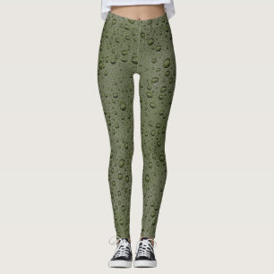 Olive-Green-Water-Tröpfchen Leggings