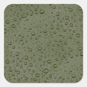 Olive-Green-Water-Tröpfchen Quadratischer Aufkleber