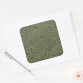 Olive-Green-Water-Tröpfchen Quadratischer Aufkleber (Umschlag)