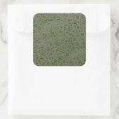 Olive-Green-Water-Tröpfchen Quadratischer Aufkleber (Tasche)