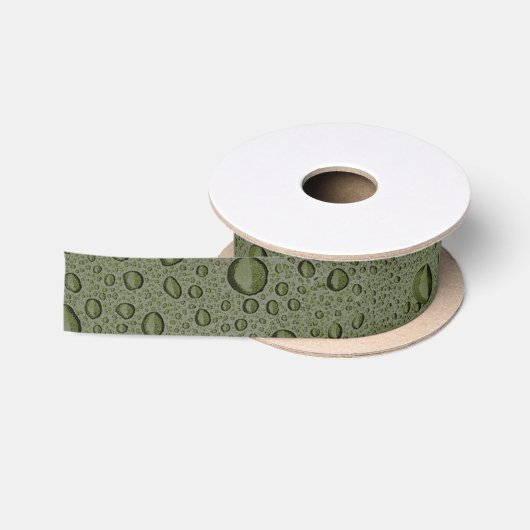 Olive-Green-Water-Tröpfchen Satinband (Spule)