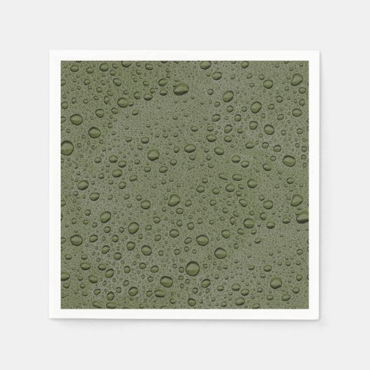 Olive-Green-Water-Tröpfchen Serviette (Vorderseite)