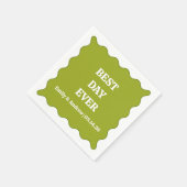 Olive Green Wavy Custom Wedding Serviette (Ecke)