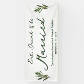 Olive Green Wedding Banner (Vertikal)