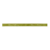 Olive Green Wedding Elegante Script Calligraphy Satinband (Vorderseite)