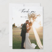 Olive Green Wedding Foto Dankeskarte (Vorderseite)
