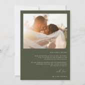 Olive Green Wedding Foto Dankeskarte (Rückseite)