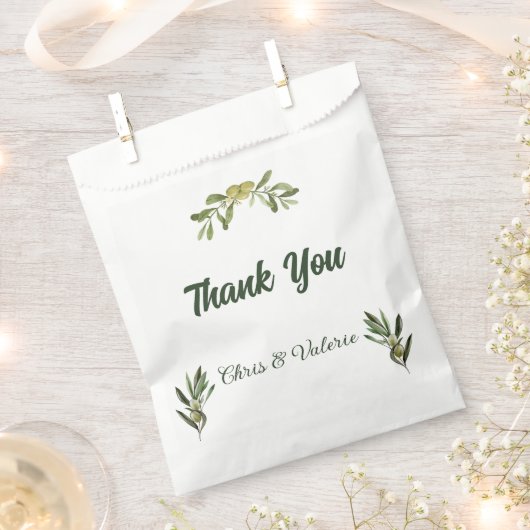 Olive Green Wedding Geschenktütchen (Ausgeschnitten)