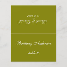 Olive Green Wedding Platzkarte