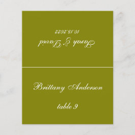 Olive Green Wedding Platzkarte