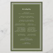 Olive Green Wedding Script Budget Zeremonie Progra (Rückseite)