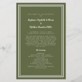 Olive Green Wedding Script Budget Zeremonie Progra