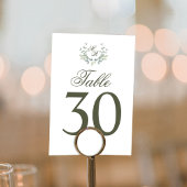 Olive Green Wedding Tischnummer Monogram Motif