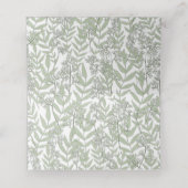 Olive Green Wedding Vintag Botanical Platzkarte (Innenseite Aufgefaltet)